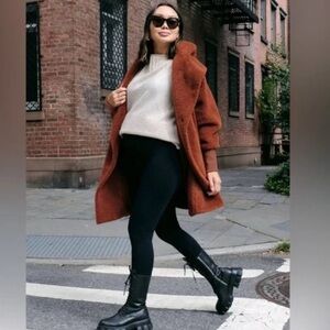 Hatch maternity coco Sherpa coat brown one size shearling